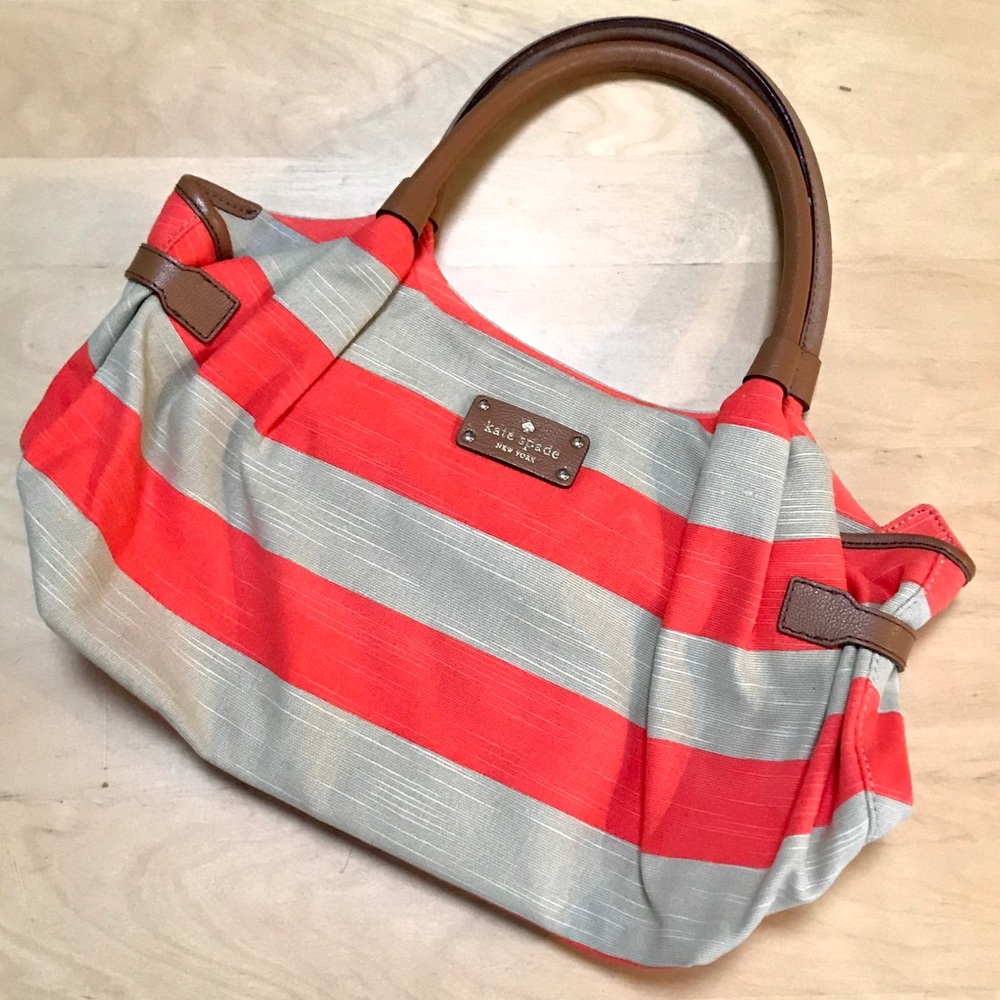 kate spade - orange and tan striped shoulder bag